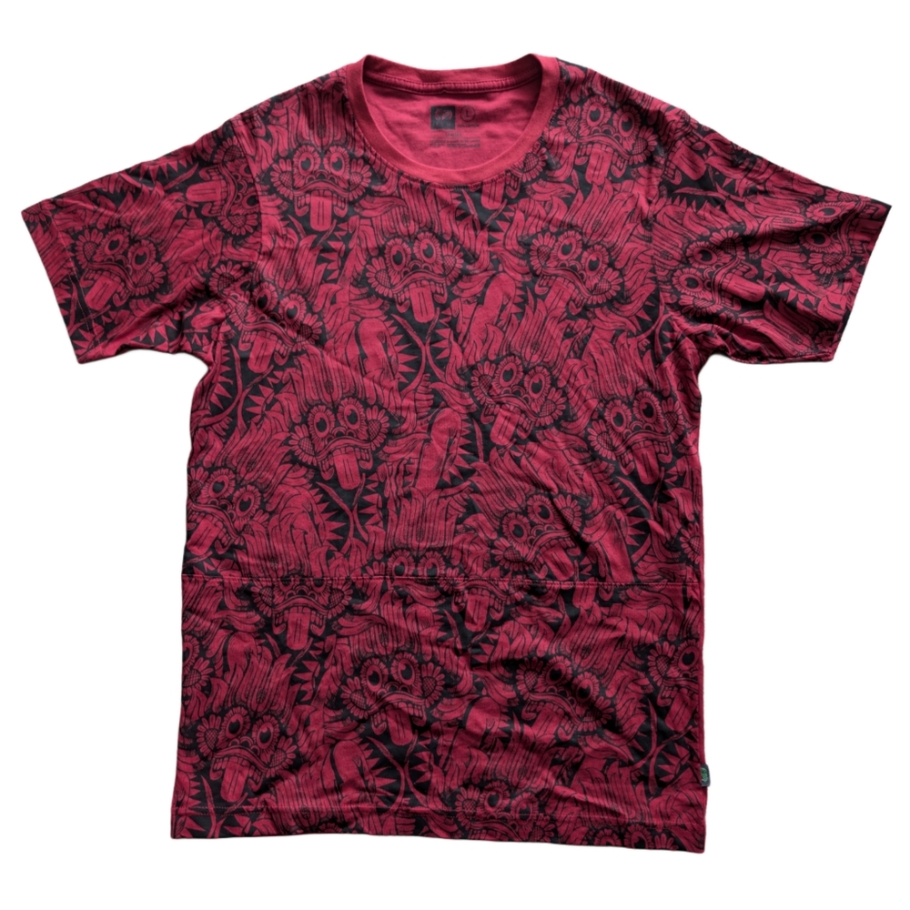 Luv SL Unisex Large Red Print Graphic Short‎ Sleeve Tee Shirt 100% Cotton